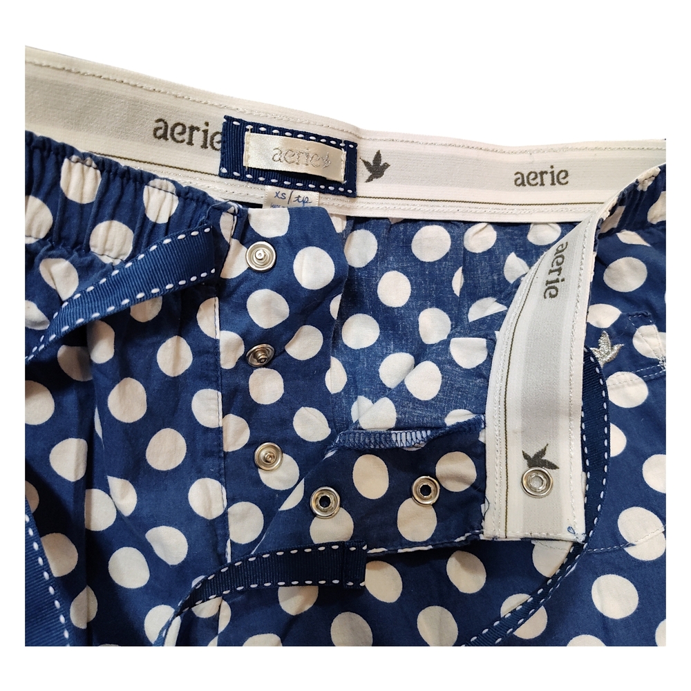 Aerie Navy Polka Dot Shorts - Picture 4 of 7